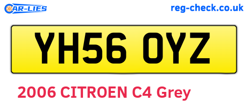 YH56OYZ are the vehicle registration plates.
