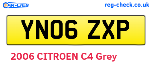 YN06ZXP are the vehicle registration plates.