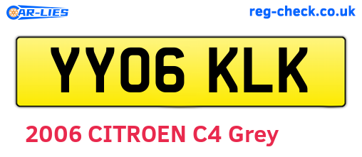YY06KLK are the vehicle registration plates.