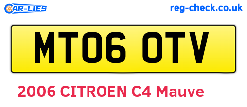 MT06OTV are the vehicle registration plates.