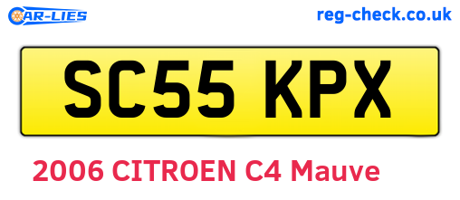 SC55KPX are the vehicle registration plates.