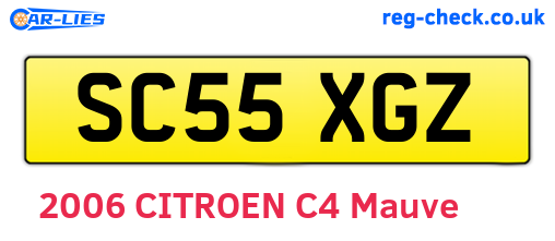 SC55XGZ are the vehicle registration plates.