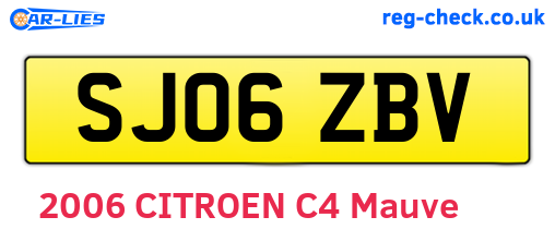 SJ06ZBV are the vehicle registration plates.