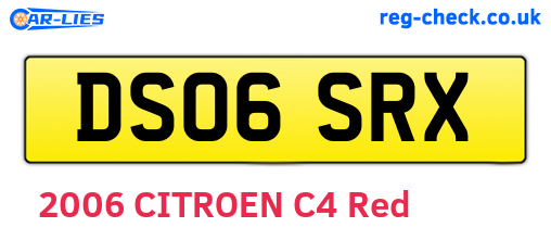 DS06SRX are the vehicle registration plates.