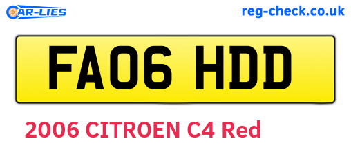 FA06HDD are the vehicle registration plates.