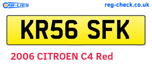 KR56SFK are the vehicle registration plates.