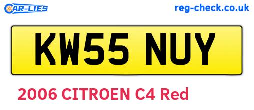 KW55NUY are the vehicle registration plates.