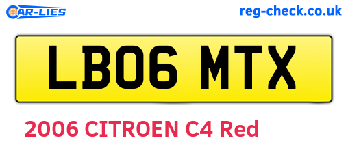 LB06MTX are the vehicle registration plates.