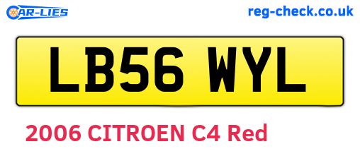 LB56WYL are the vehicle registration plates.