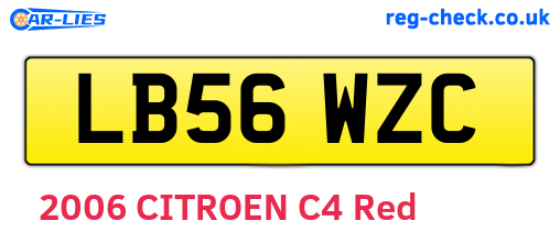 LB56WZC are the vehicle registration plates.