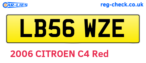 LB56WZE are the vehicle registration plates.