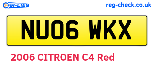 NU06WKX are the vehicle registration plates.