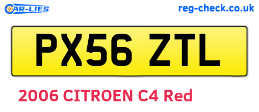 PX56ZTL are the vehicle registration plates.