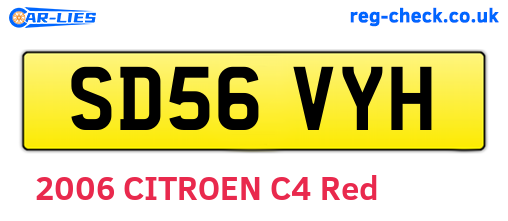 SD56VYH are the vehicle registration plates.