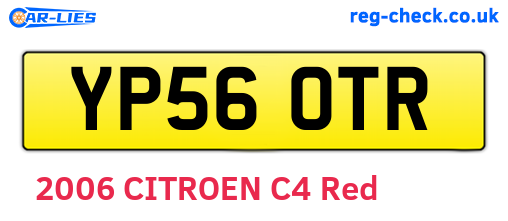 YP56OTR are the vehicle registration plates.