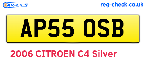 AP55OSB are the vehicle registration plates.