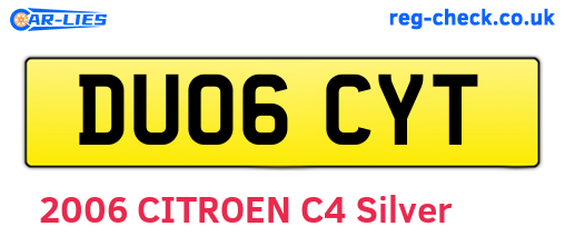 DU06CYT are the vehicle registration plates.