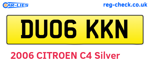 DU06KKN are the vehicle registration plates.