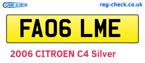 FA06LME are the vehicle registration plates.
