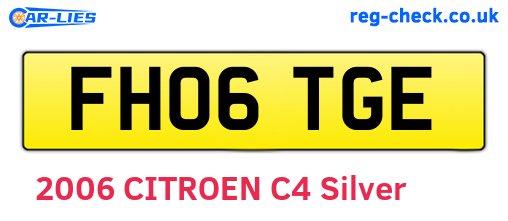 FH06TGE are the vehicle registration plates.
