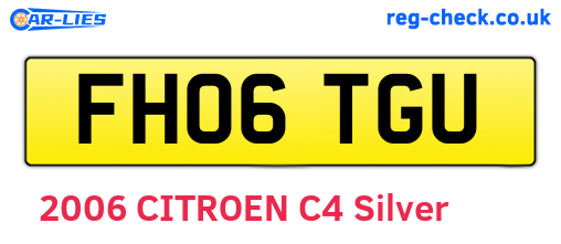 FH06TGU are the vehicle registration plates.