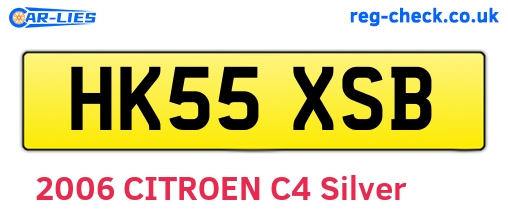 HK55XSB are the vehicle registration plates.