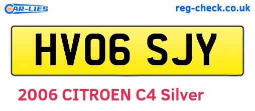 HV06SJY are the vehicle registration plates.