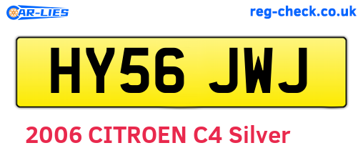 HY56JWJ are the vehicle registration plates.
