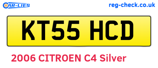 KT55HCD are the vehicle registration plates.