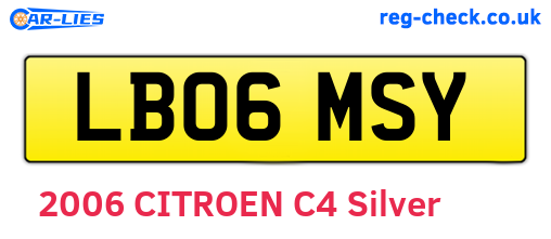LB06MSY are the vehicle registration plates.