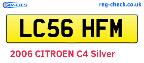 LC56HFM are the vehicle registration plates.