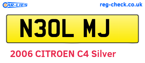 N30LMJ are the vehicle registration plates.