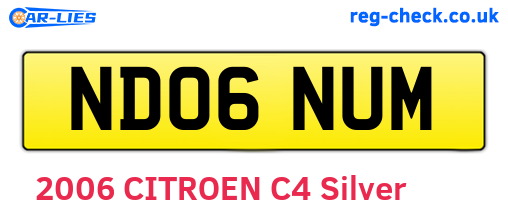 ND06NUM are the vehicle registration plates.