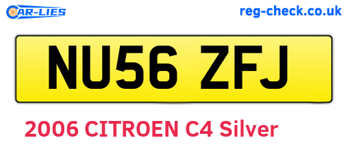 NU56ZFJ are the vehicle registration plates.