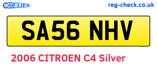 SA56NHV are the vehicle registration plates.