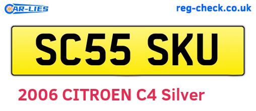 SC55SKU are the vehicle registration plates.
