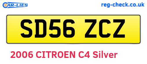 SD56ZCZ are the vehicle registration plates.