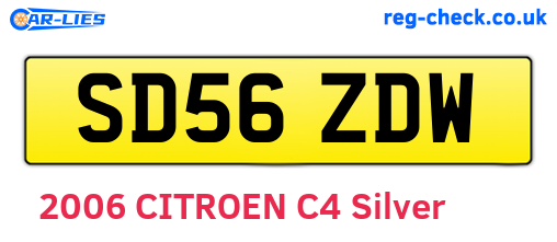 SD56ZDW are the vehicle registration plates.