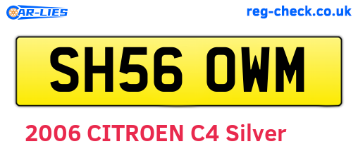 SH56OWM are the vehicle registration plates.