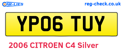 YP06TUY are the vehicle registration plates.