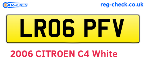 LR06PFV are the vehicle registration plates.