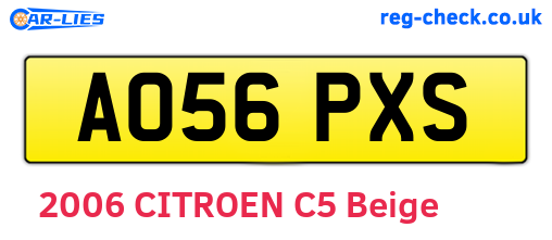 AO56PXS are the vehicle registration plates.