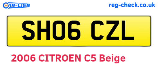 SH06CZL are the vehicle registration plates.