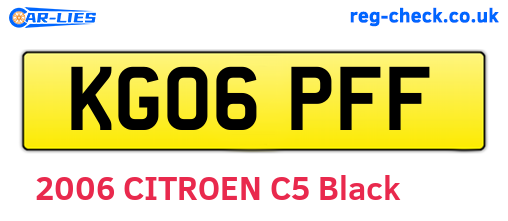 KG06PFF are the vehicle registration plates.