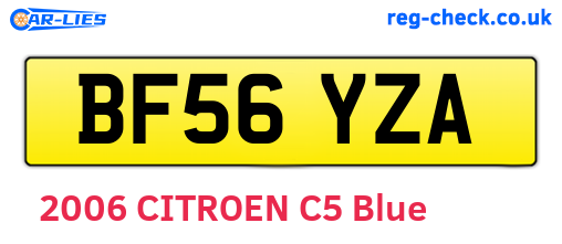 BF56YZA are the vehicle registration plates.