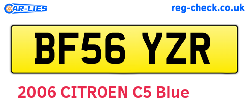 BF56YZR are the vehicle registration plates.