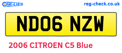 ND06NZW are the vehicle registration plates.