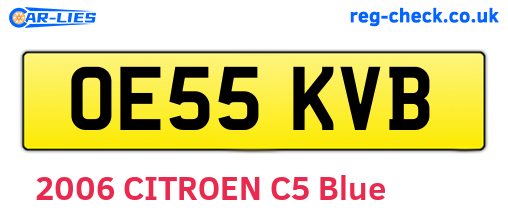 OE55KVB are the vehicle registration plates.