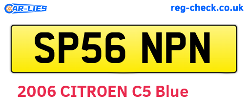 SP56NPN are the vehicle registration plates.