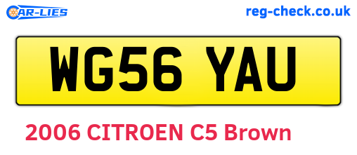 WG56YAU are the vehicle registration plates.